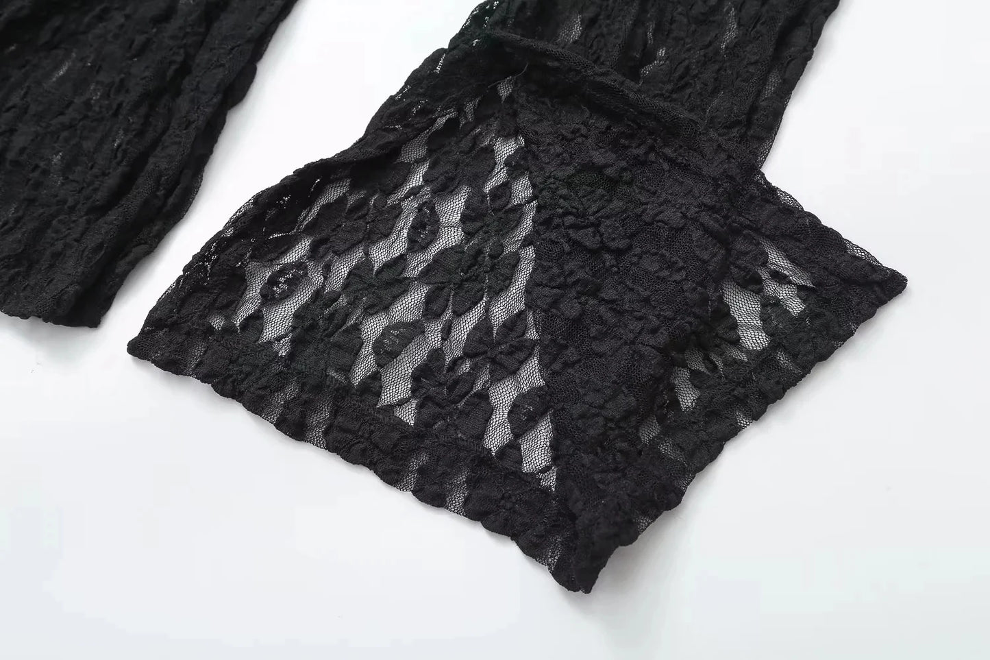 Conjunto Slim Lace – Top + Calça de Renda Transparente