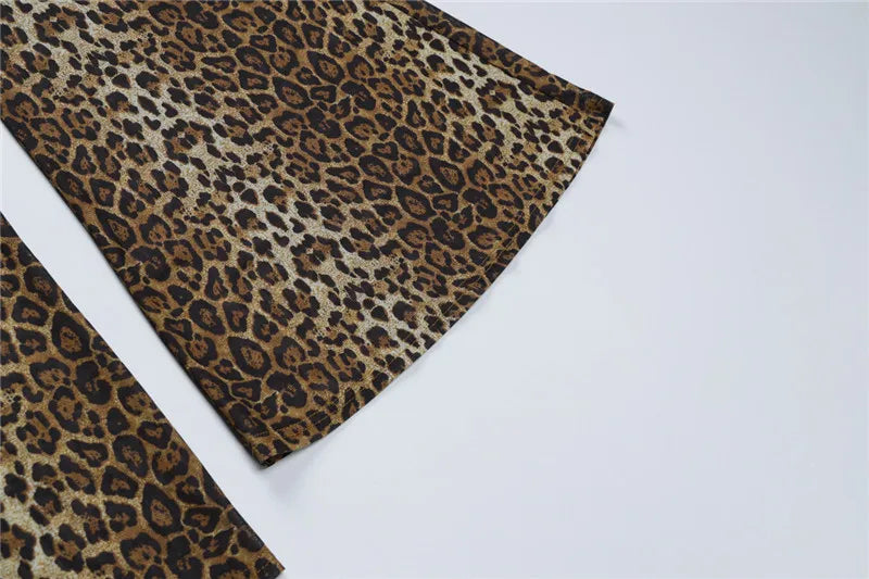 Conjunto Wild Nights – Body de Alça + Calça Flare em Tule Animal Print.