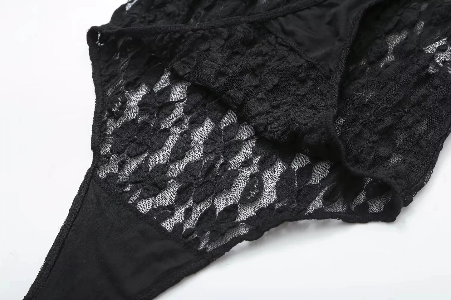 Conjunto Slim Lace – Top + Calça de Renda Transparente